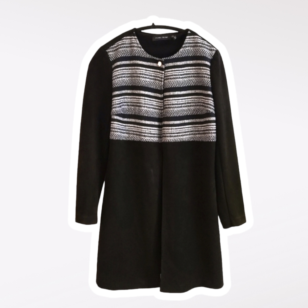 SOLD - Ivanka Trump Faux Suede Long Black Overcoat